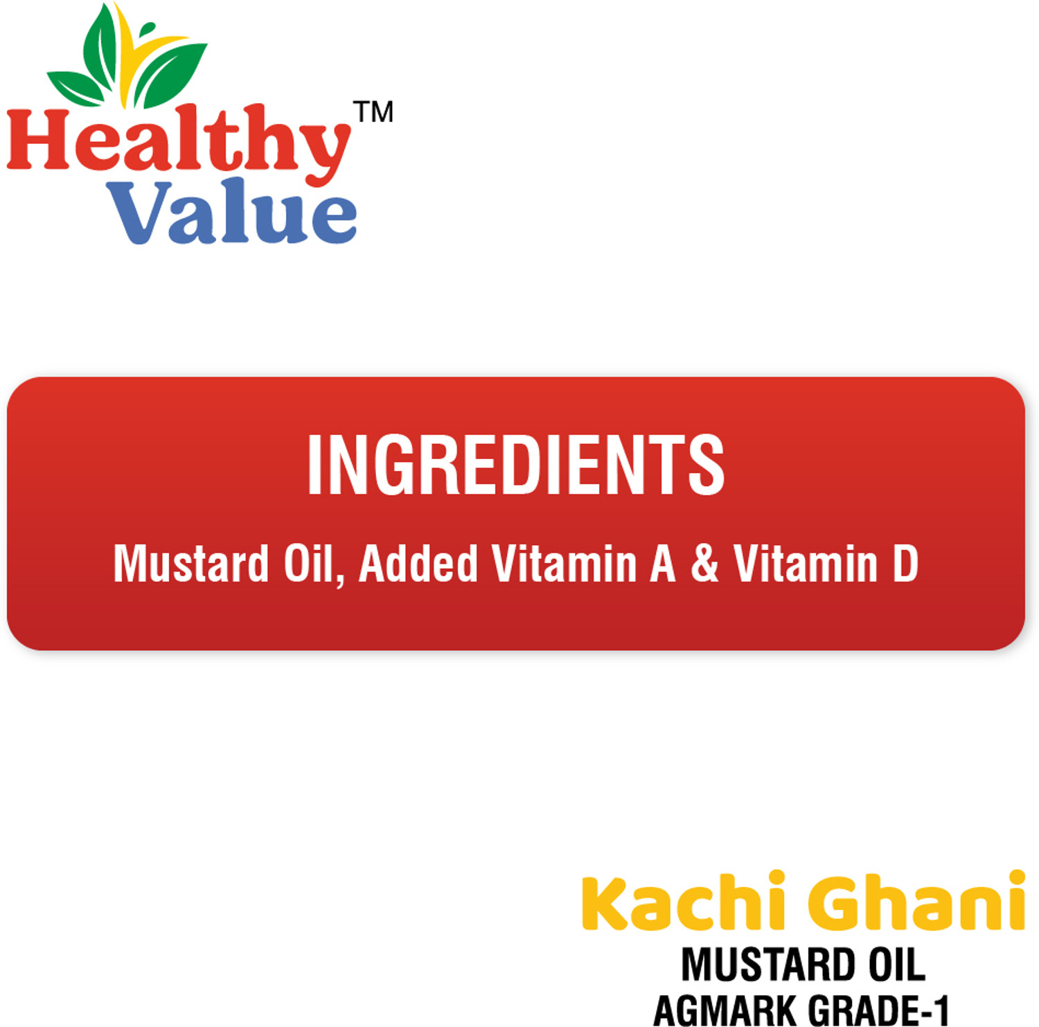 Image of Healthy Value Kachi Ghani (Sarso Oil) 1 Ltr Mustard Oil