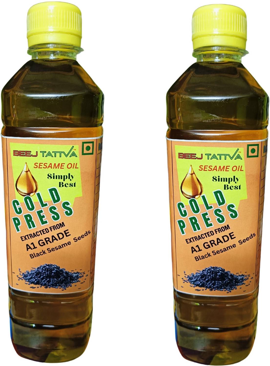 BEEJTATTVA Pure Cold Pressed Sesame Oil 100ml x 2 – Cooking, Pooja, Hair, Massage Sesame Oil