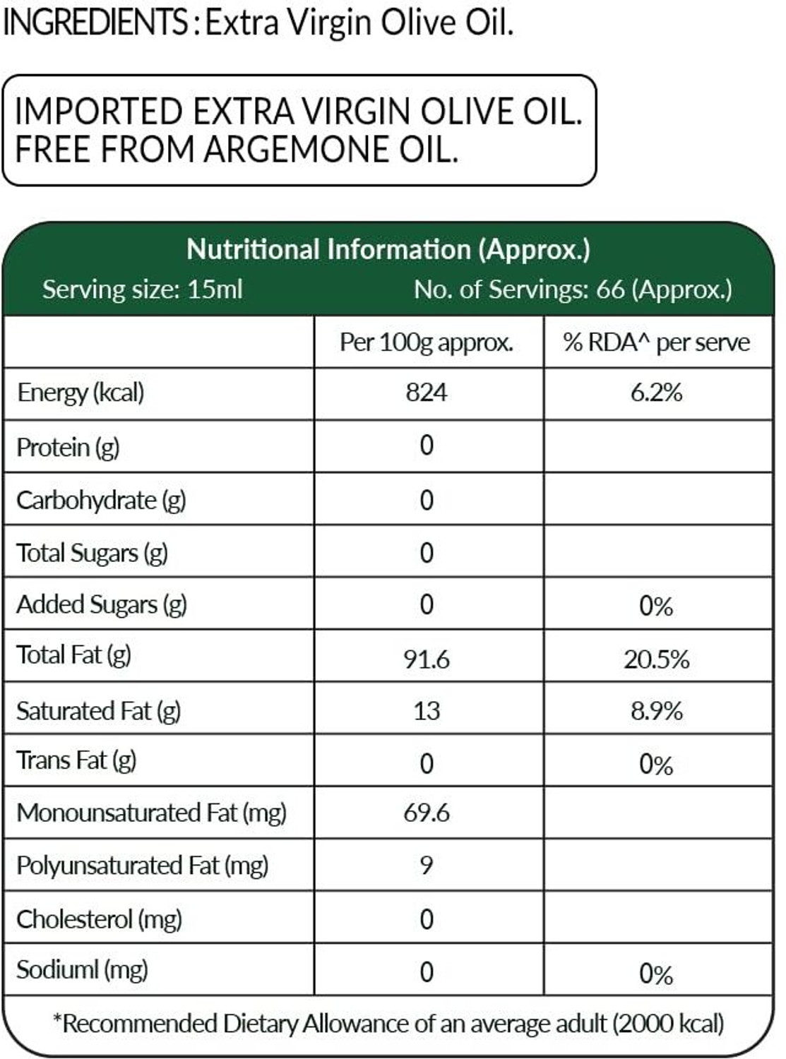 Image of Del Monte Extra Virgin Olive Oil | Cold Extracted from A1 Grade Olives Olive Oil