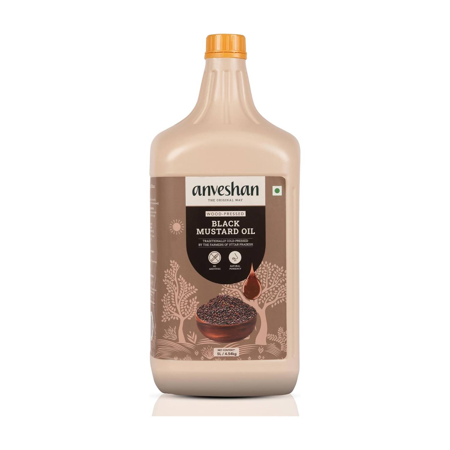 Anveshan Wood Cold Pressed Kolhu/Kacchi Mustard Oil