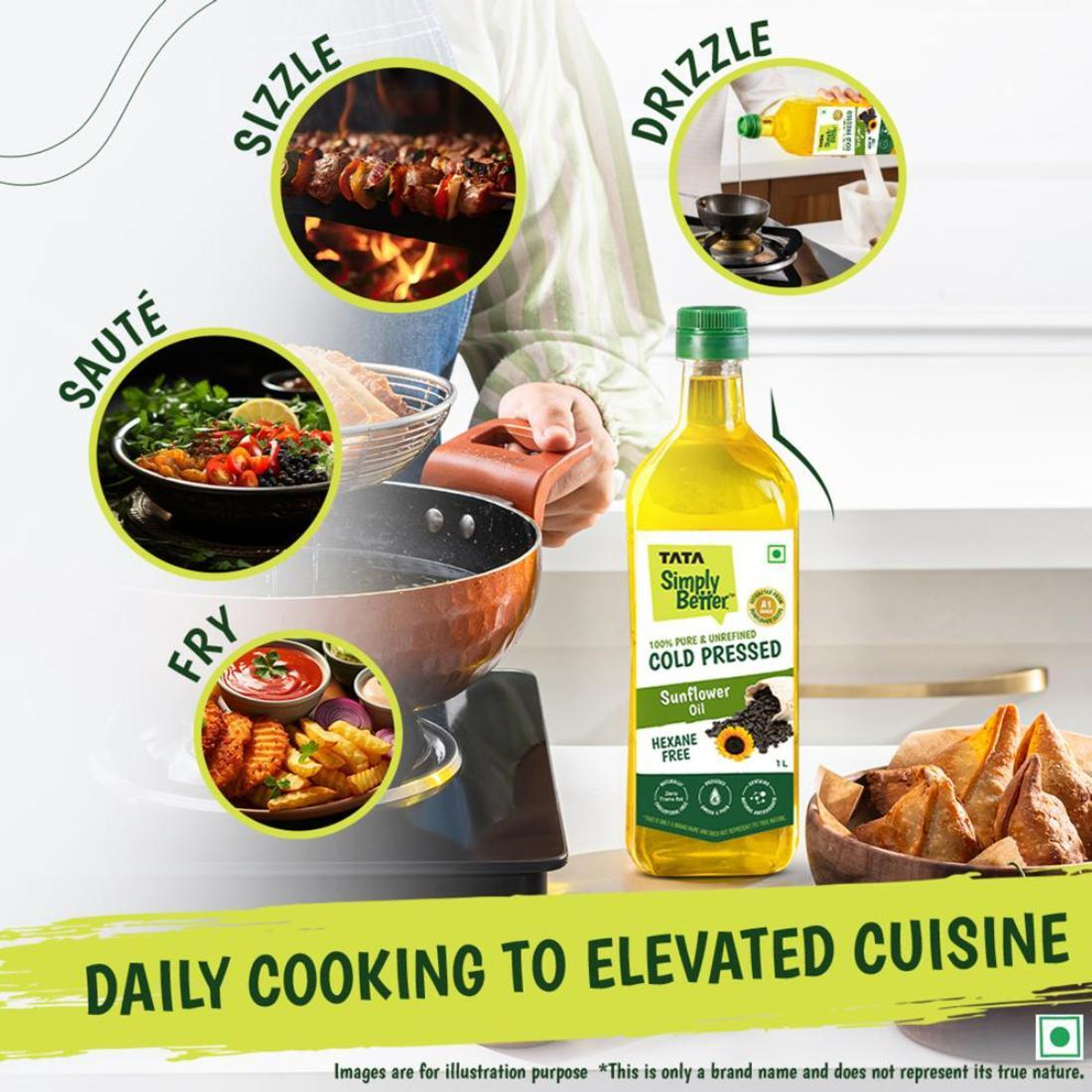 Image of Tata Simply Better Pure & Unrefined Cold Pressed Sunflower Oil