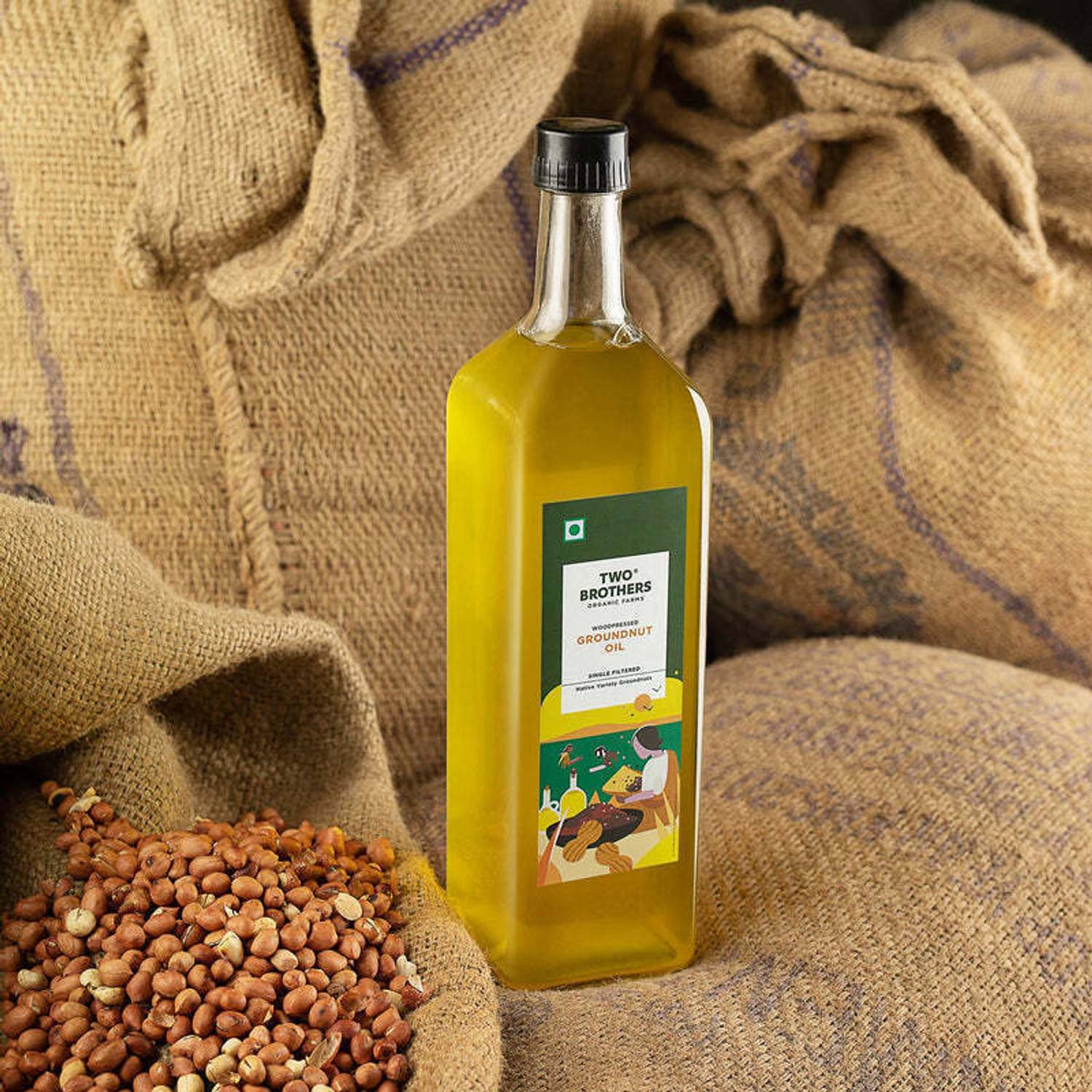 Image of Two Brothers Organic Farms Wood Pressed - 5Ltr (Tin Can) Groundnut Oil