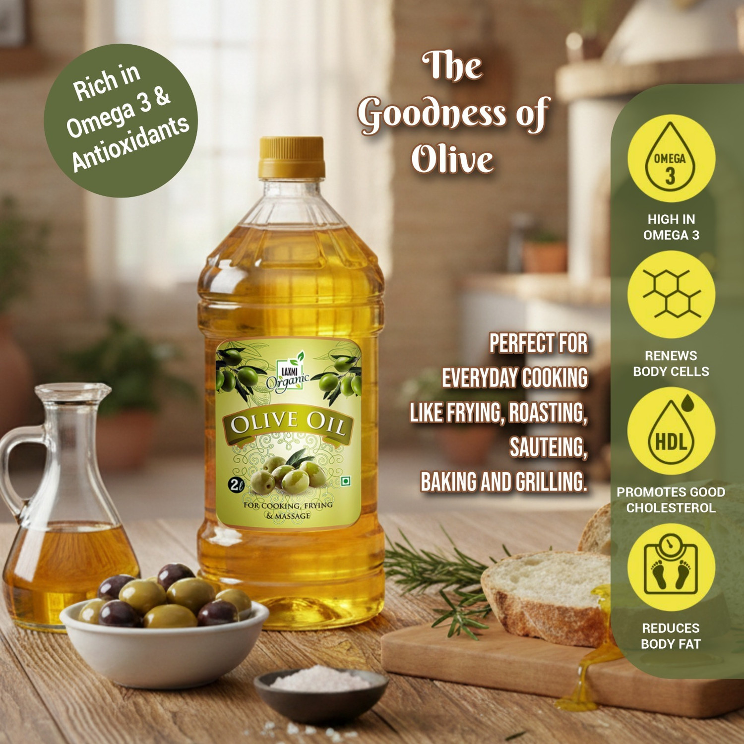 Image of LAXMI ORGANIC Olive oil Jaitun tail extra light virgin original tel body massage jatun cooking Olive Oil