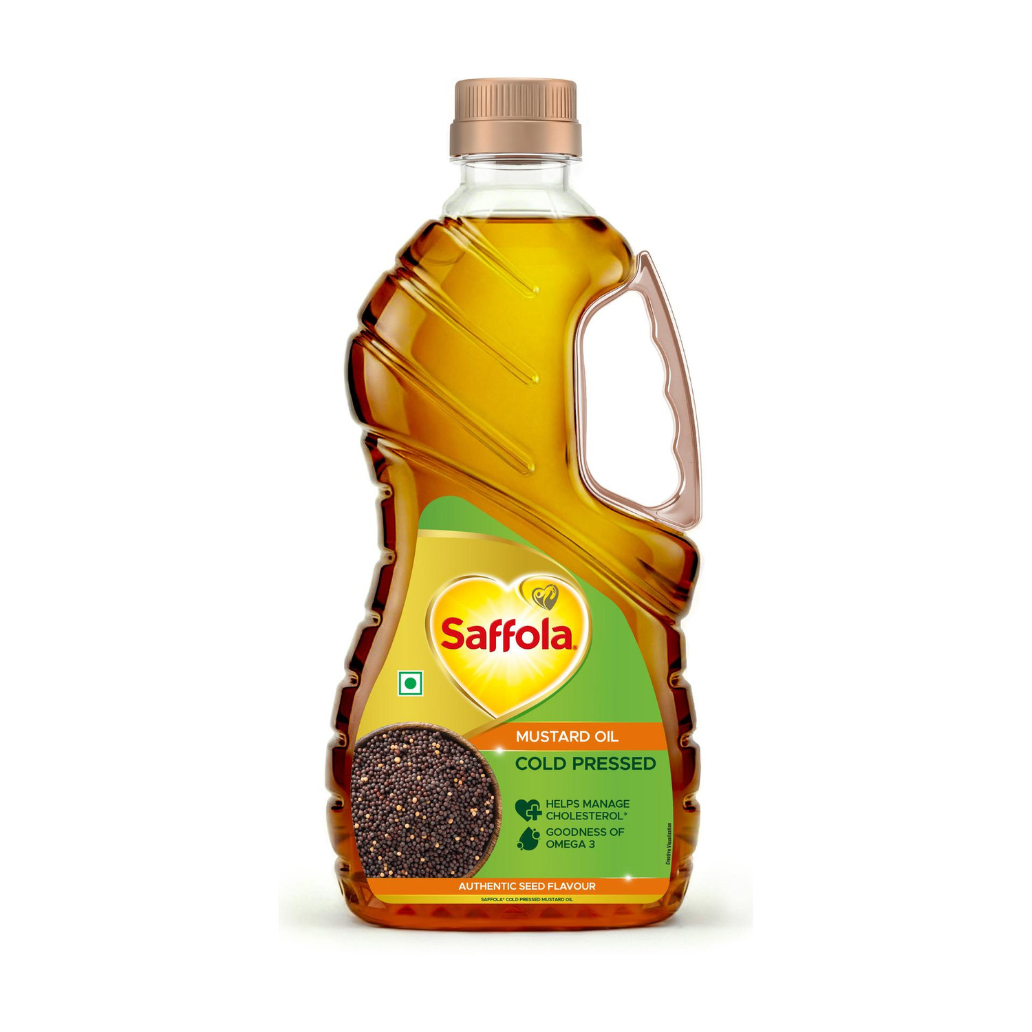 Image of Saffola Cold Pressed Mustard Oil | 100% Cold Pressed| Kachi ghani Mustard Oil Mustard Oil