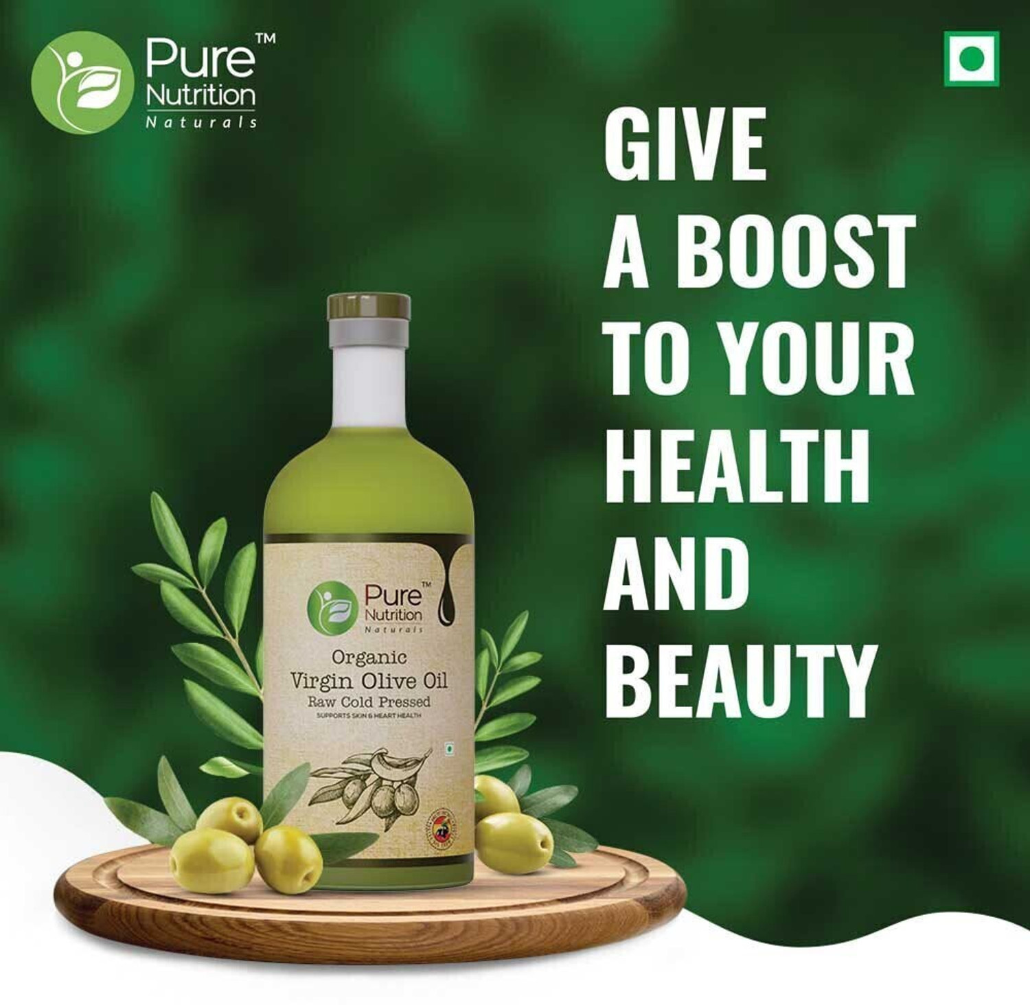 Image of Pure Nutrition Extra Virgin, Raw Cold Pressed, Edible Premium Olive Oil (750 ml)