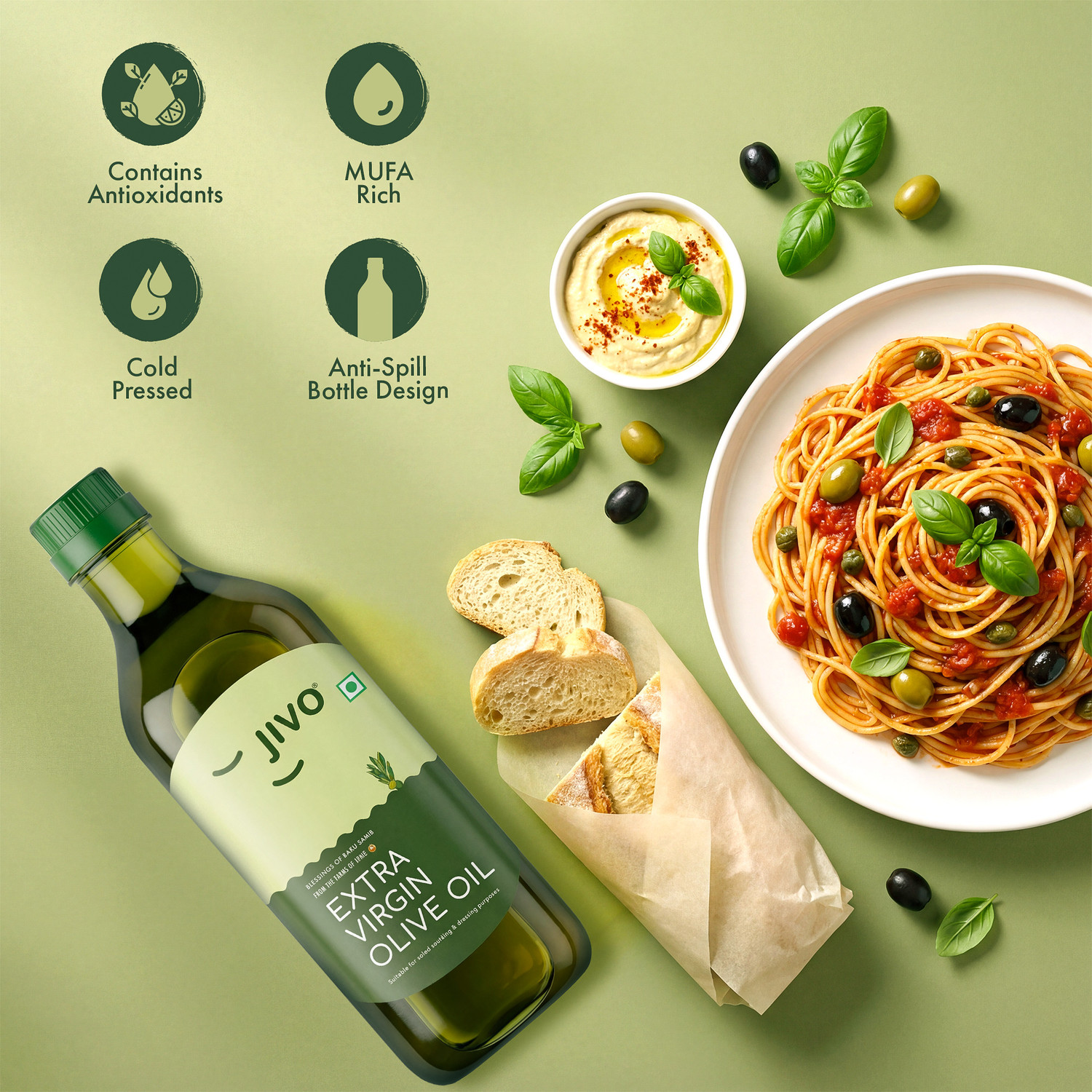 Image of JIVO Canola 1+1L+Extra Virgin 1L (PACK OF 3L) Olive Oil