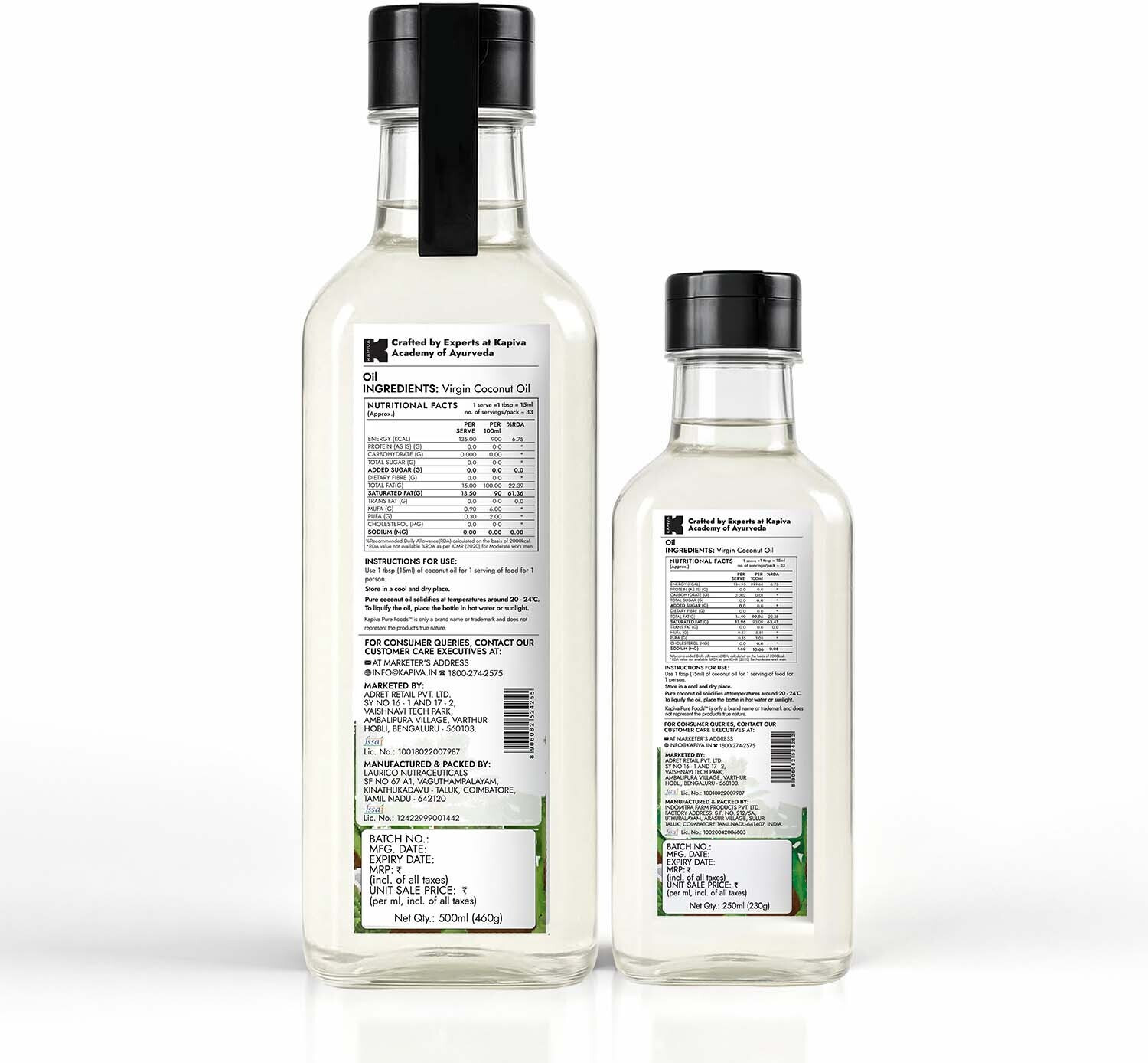 Image of Kapiva Virgin Cold-Pressed | 100% Pure, Unrefined, Organic & Edible Coconut Oil