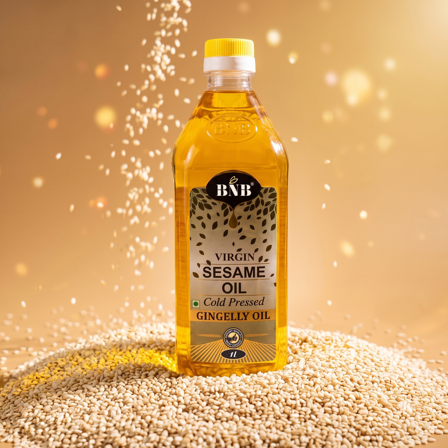 Image of BNB Virgin Sesame Oil|Til OIl|Gingelly Oil|Cold Pressed Cooking Oil |Deepak Puja Oil Sesame Oil (1 L)