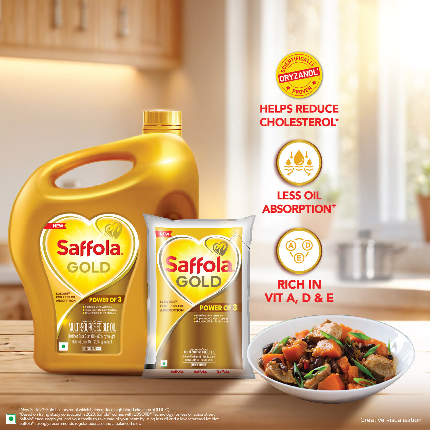 Image of Saffola Gold Rice Bran & Corn Blended Oil