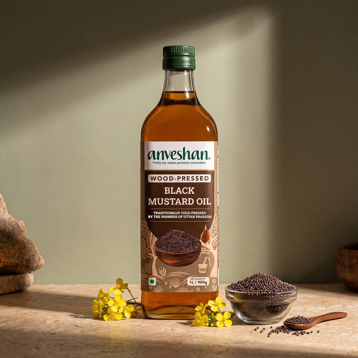 Anveshan Wood Cold Pressed Kacchi Ghani Mustard Oil