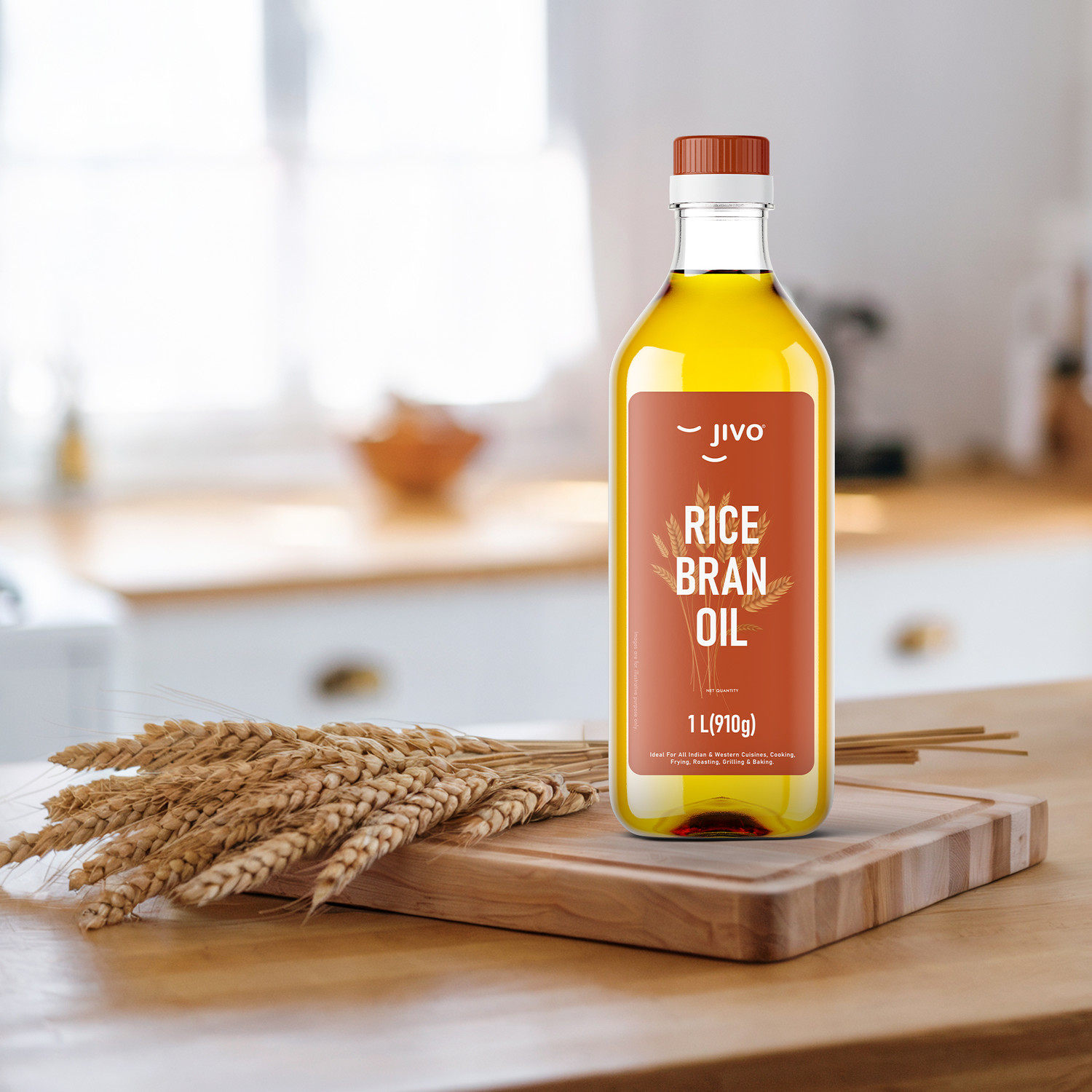 Image of JIVO Rice Bran Healthy Cooking Oil for Healthier Heart Rich in Antioxidants, Vitamins Rice Bran Oil