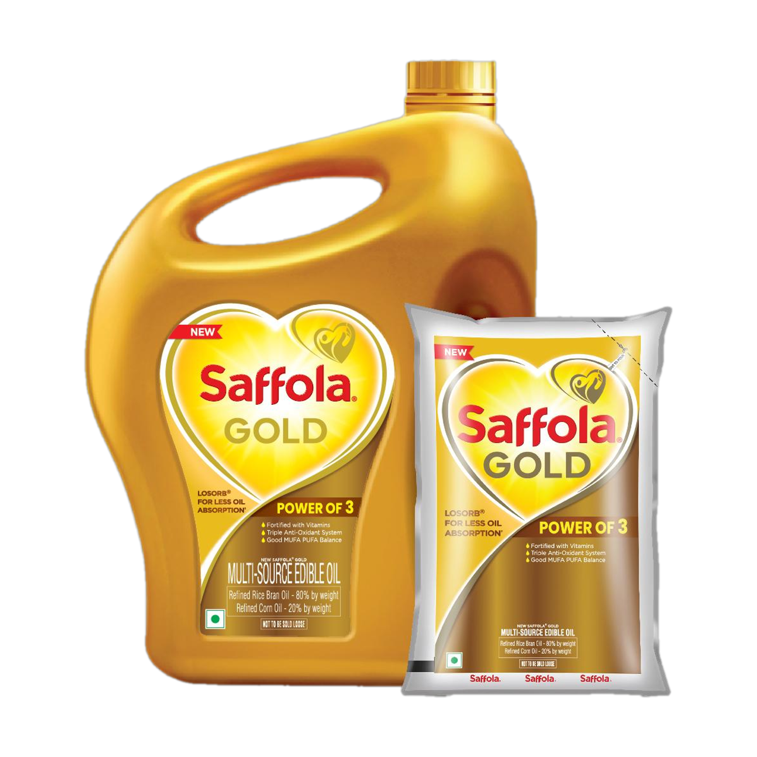 Image of Saffola Gold Rice Bran & Corn Blended Oil
