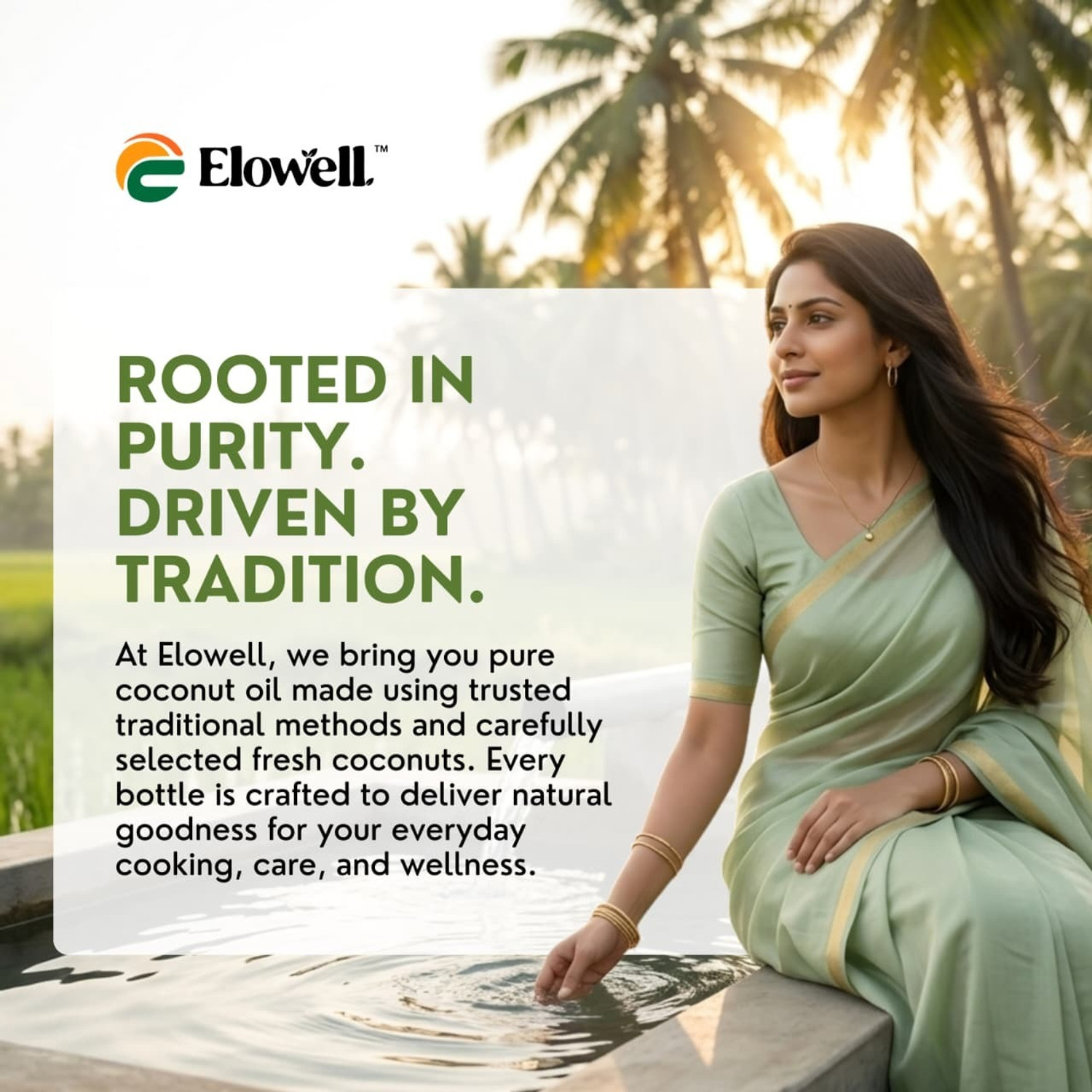 Image of Elowell Edible Cold Pressed for Cooking Hair & Skin Coconut Oil
