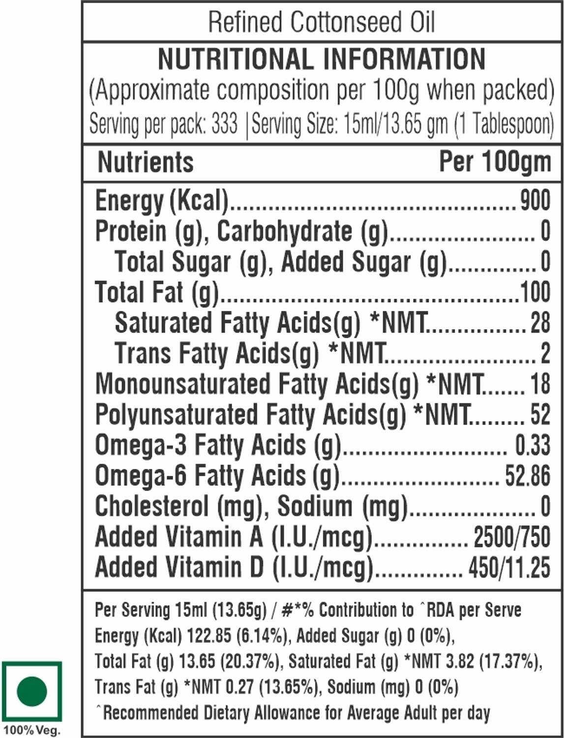 ANKUR Refined Cottonseed Oil 15 kg - Image 3