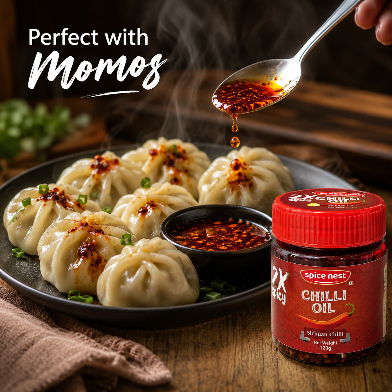 Image of Spice Nest 2X Spicy Chilli Oil | Extra Hot Red Chilli Oil for Cooking Chilli Oil