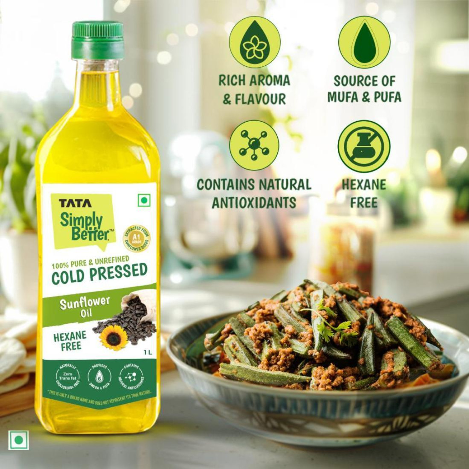 Image of Tata Simply Better Pure & Unrefined Cold Pressed Sunflower Oil