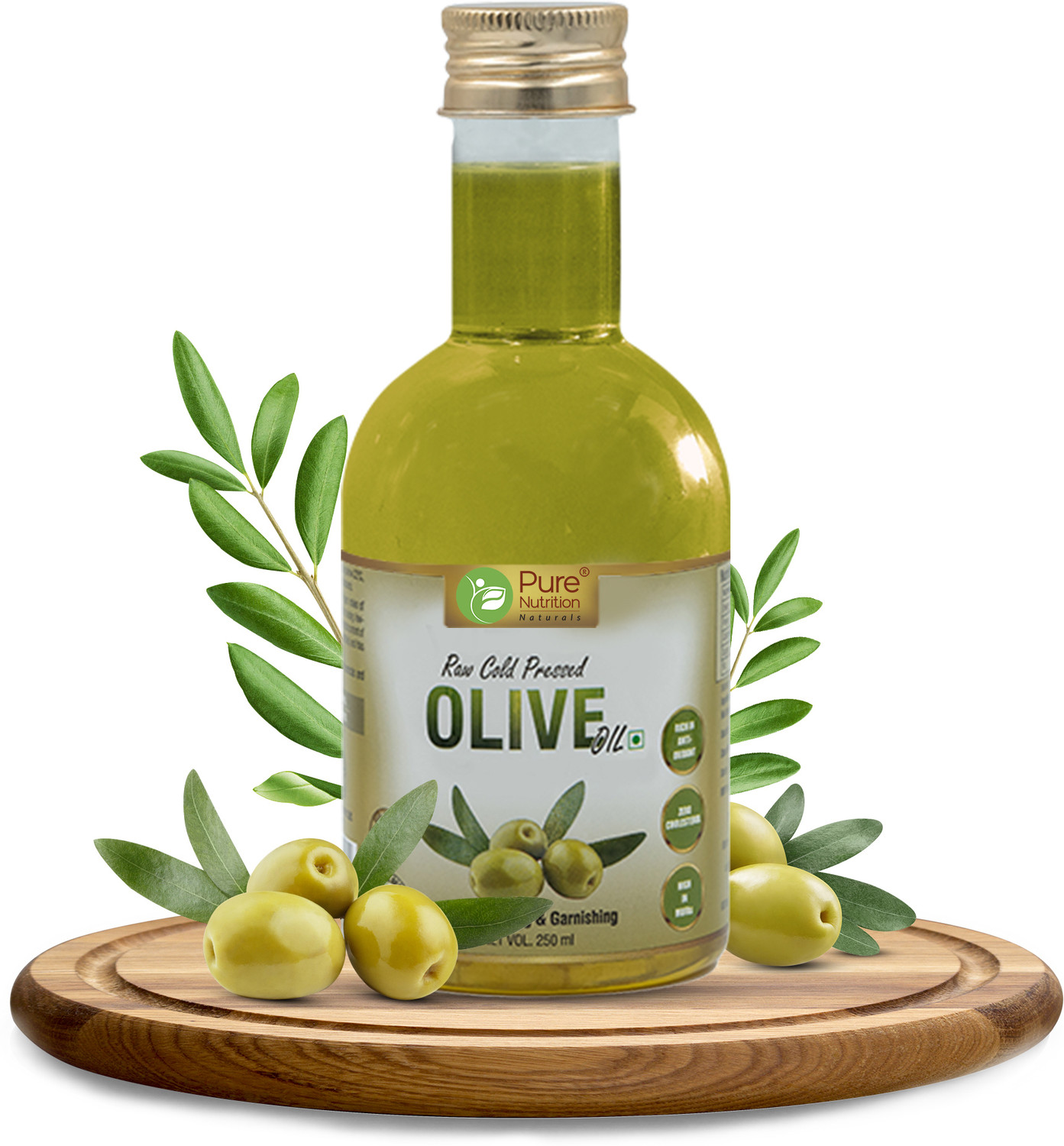 Image of Pure Nutrition Extra Virgin, Raw Cold Pressed, Edible Premium Olive Oil (750 ml)