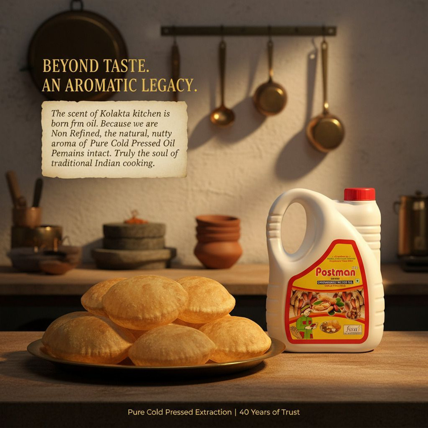 Image of Postman Cold Pressed Moongfali /Peanut /Singdana Double Filtered Groundnut Oil
