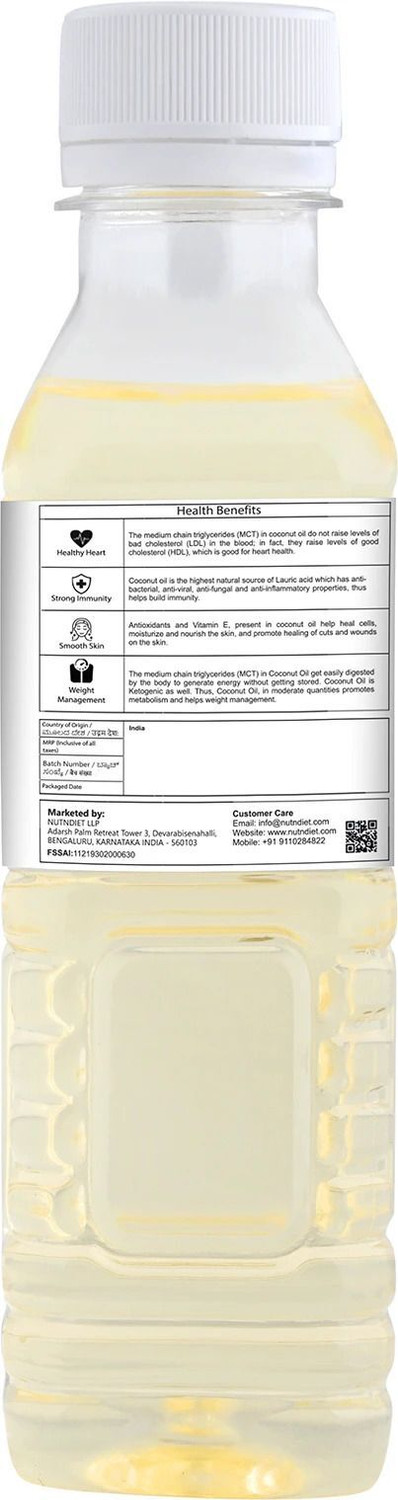 Image of nutndiet Premium Edible Coconut Cooking Oil | Chemical-Free, Rich in Nutrients Coconut Oil