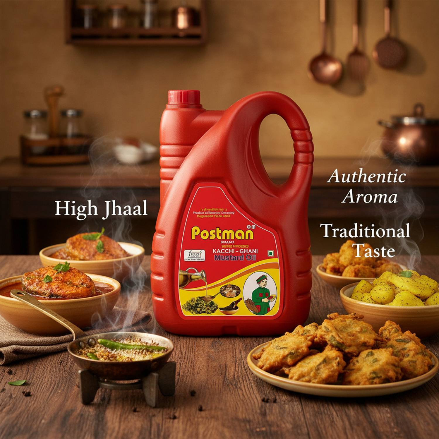 Postman Wood Pressed Mustard Oil 1L - Image 4