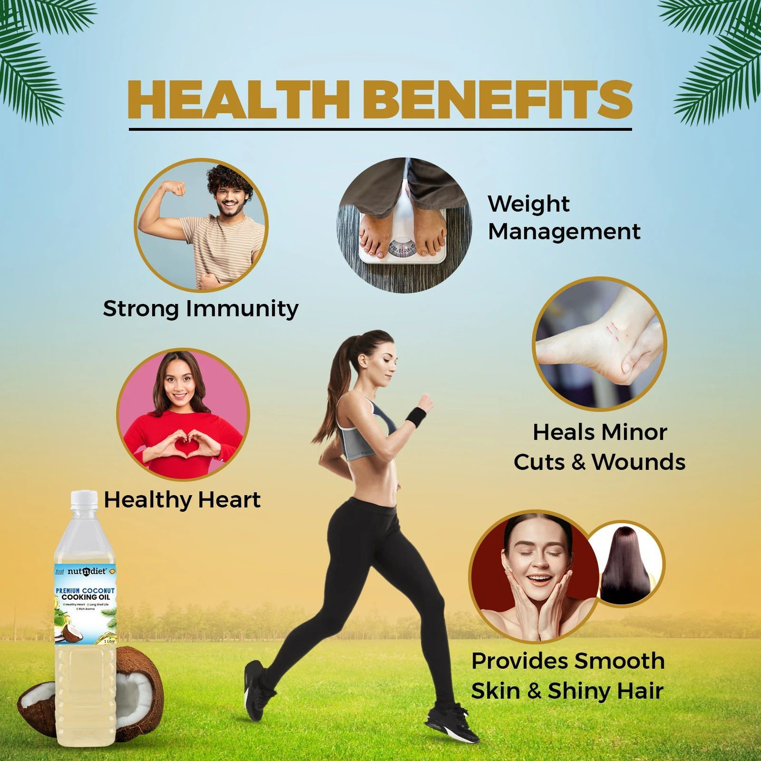Image of nutndiet Premium Edible Coconut Cooking Oil | Chemical-Free, Rich in Nutrients Coconut Oil