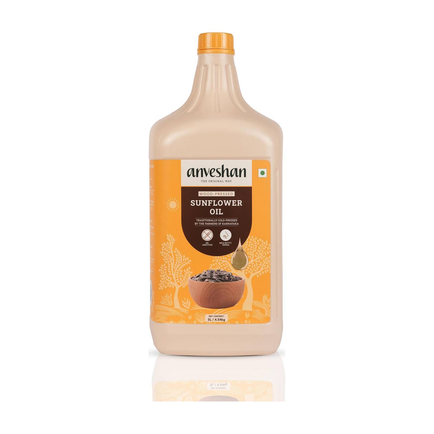Anveshan Wood Cold Pressed Kolhu/Chekku Chemical Free Sunflower Oil