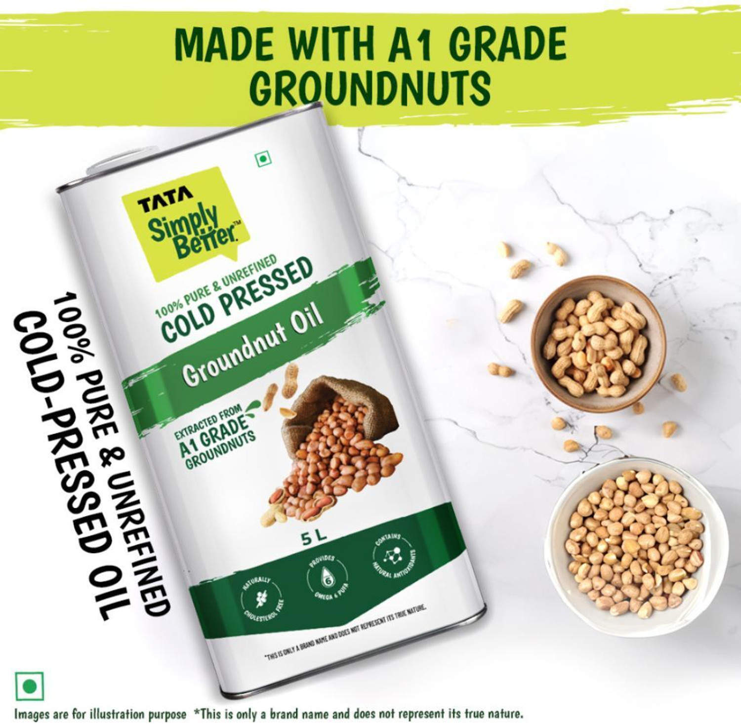 Image of Tata Simply Better Cold Pressed, Pure and Unrefined Groundnut Oil
