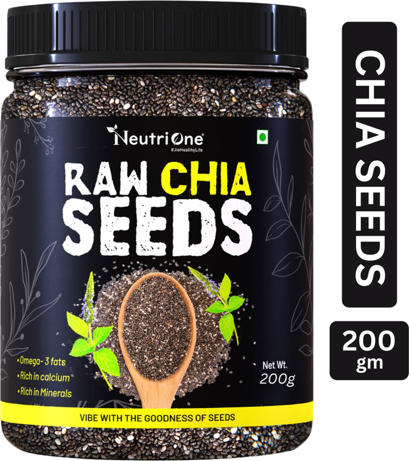 NeutriOne Raw Chia Seeds for Weight Loss with Omega 3 ,Zinc and F