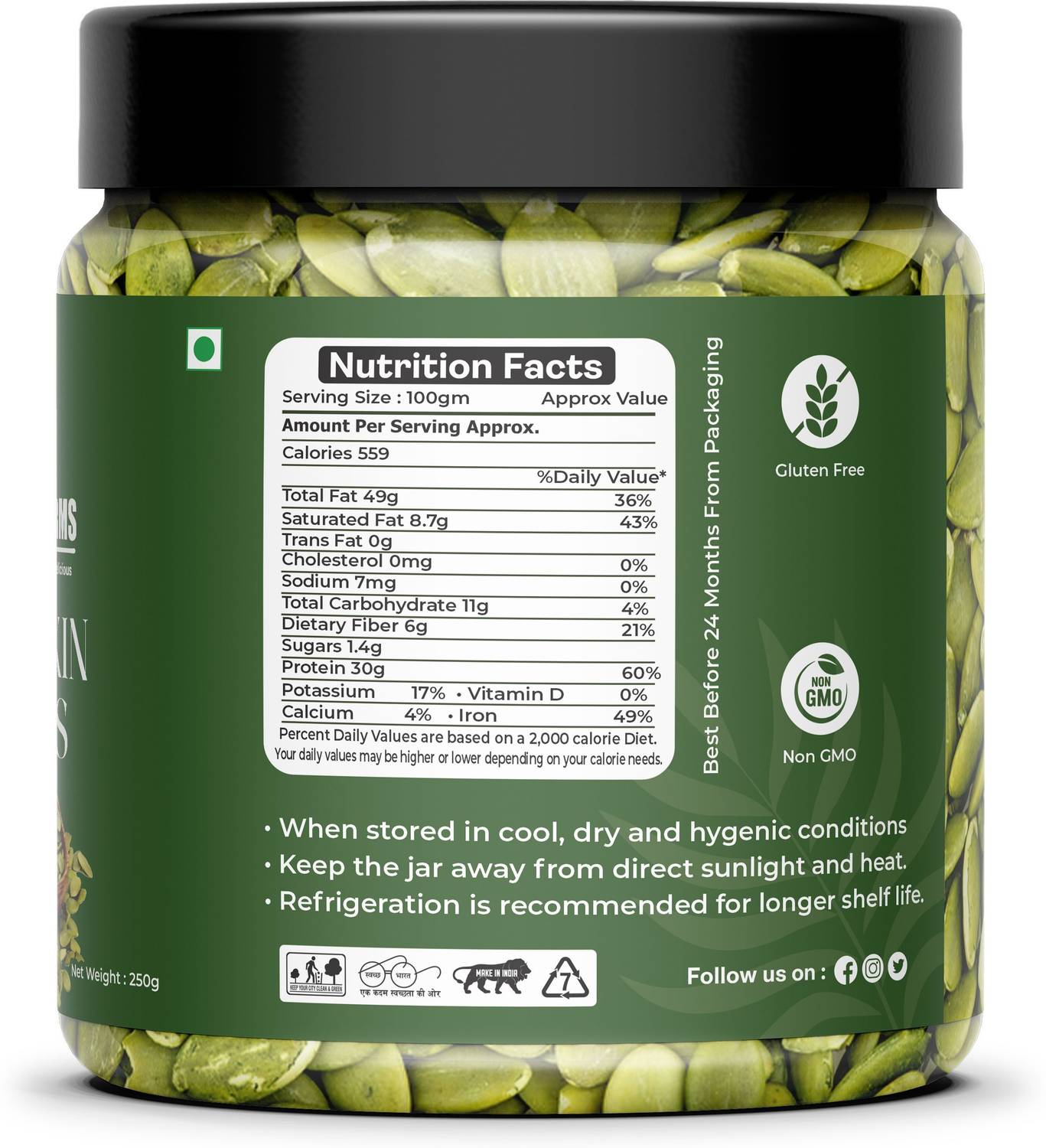 GRANIC Premium Raw Pumpkin Seeds, 200g - Image 5