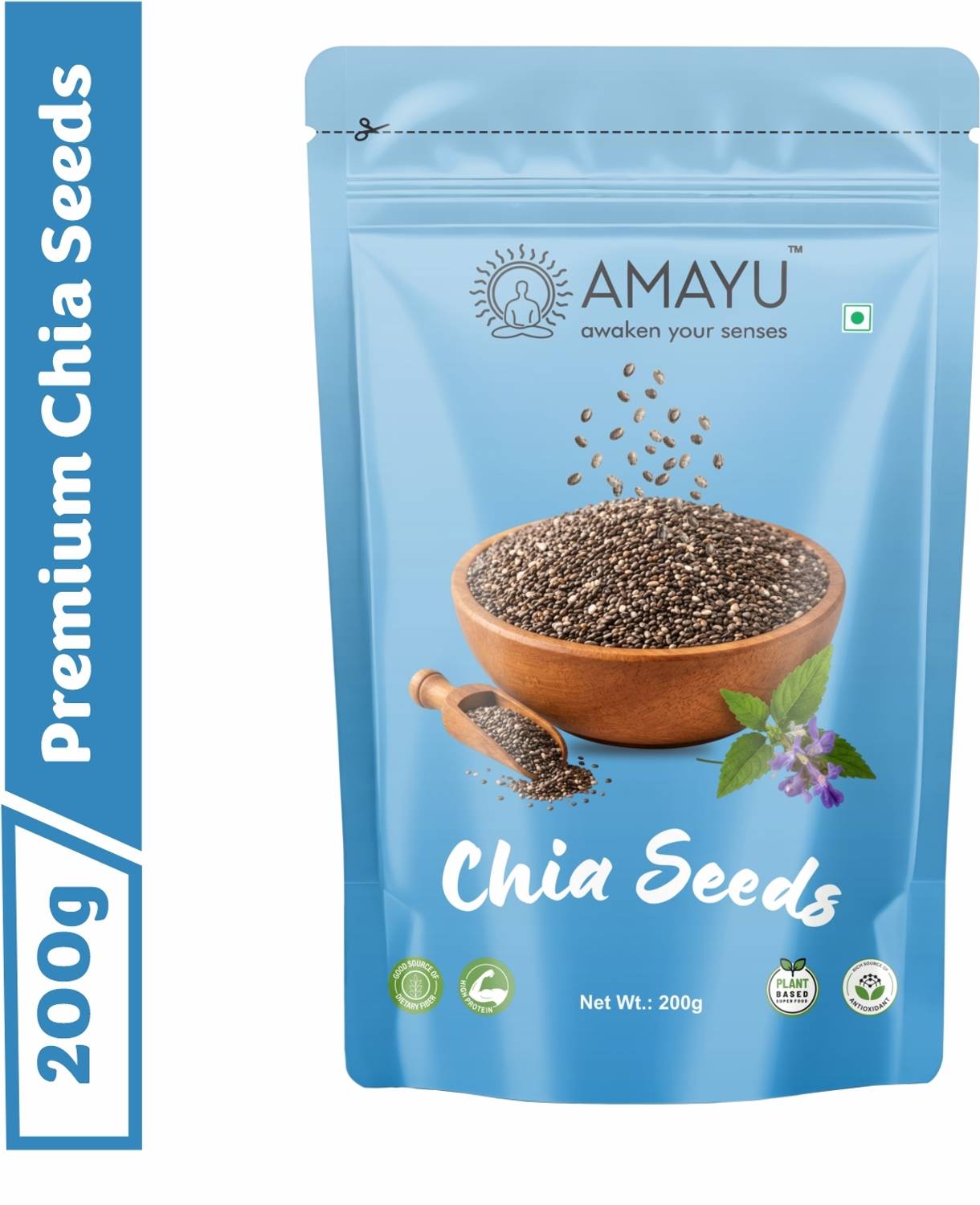 AMAYU Raw Organic for Weight Loss & Eating| Omega 3, Zinc&Fiber, Rich in Calcium Combo Chia Seeds