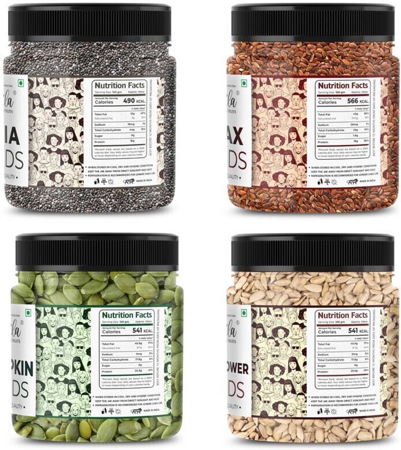 lila dry fruits 4 Superseed Combo 100g each - Image 2