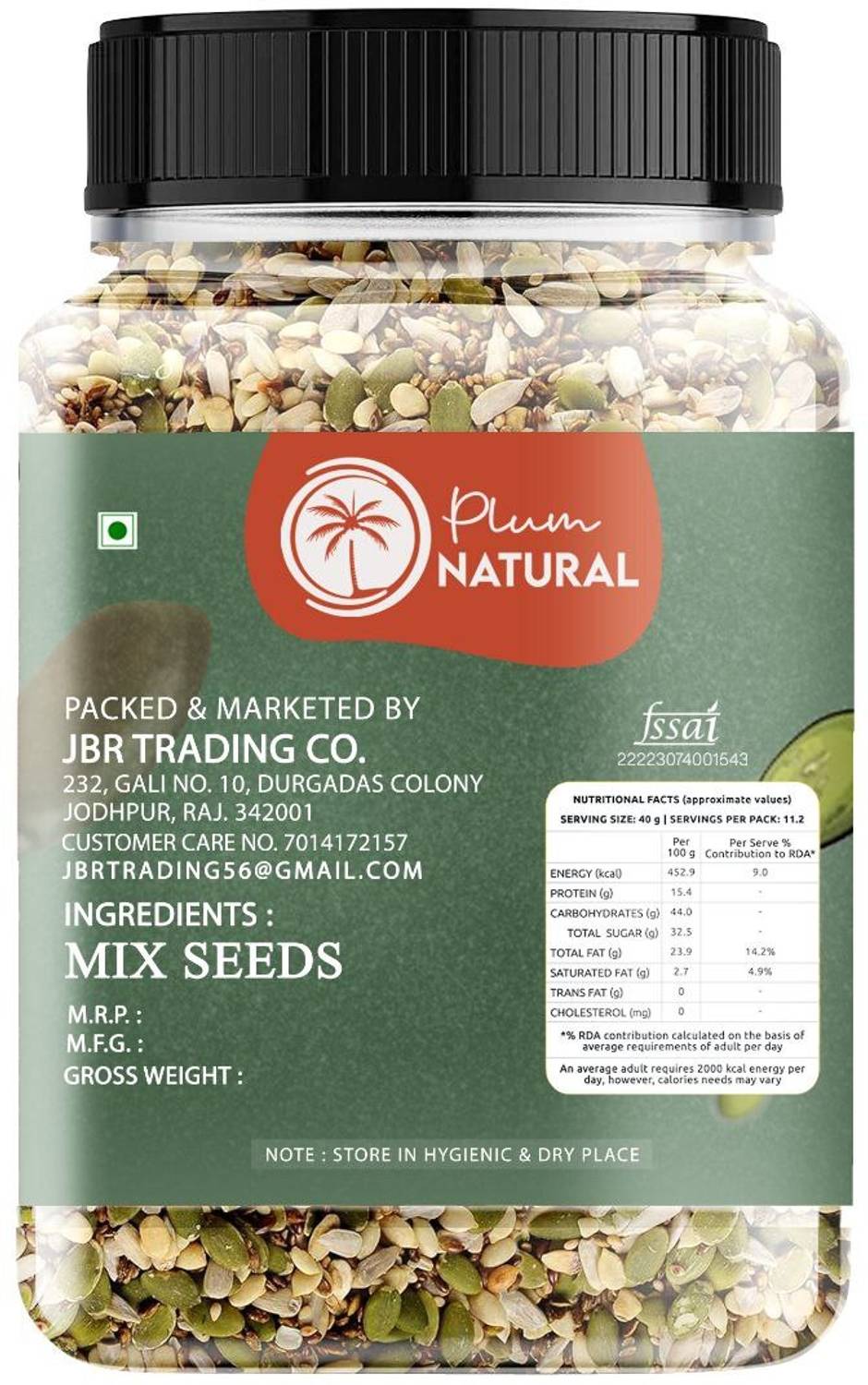 Plum 7 in 1 Roasted Seeds Mix 496g - Image 2