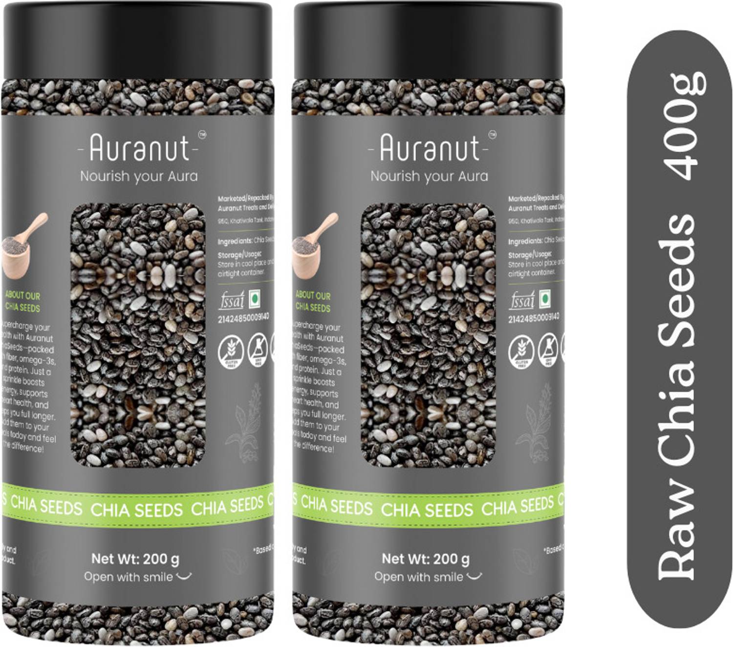 AURANUT Premium Chia Seeds for Weight Loss | Loaded with Omega 3, Zinc & Fiber Chia Seeds
