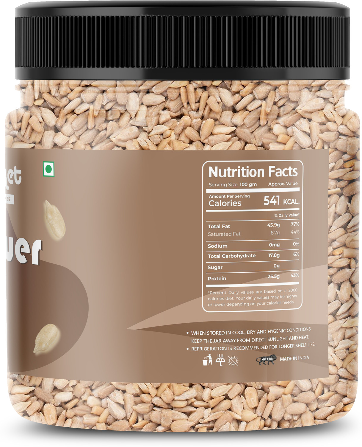 Image of nutribasket RAW SUPER SEEDS COMBO PACK 4 X 250GM Pumpkin Seeds, Chia Seeds, Sunflower Seeds, Roasted Flax Seeds