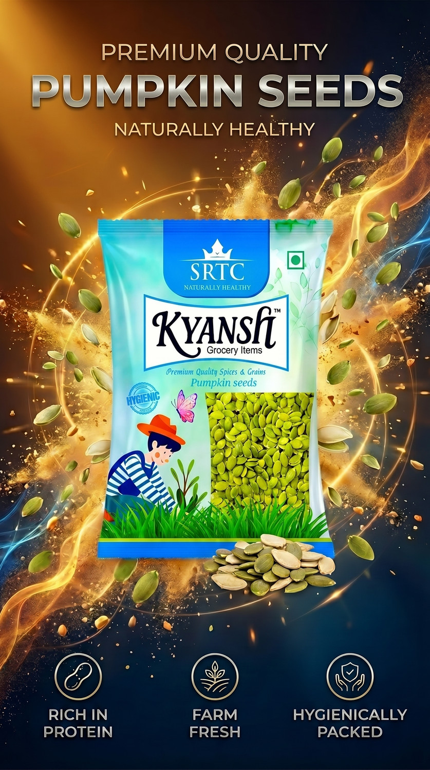 Image of Kyansh 1kg Pack of Premium Quality Pumpkin seeds (1000 g) Pumpkin Seeds