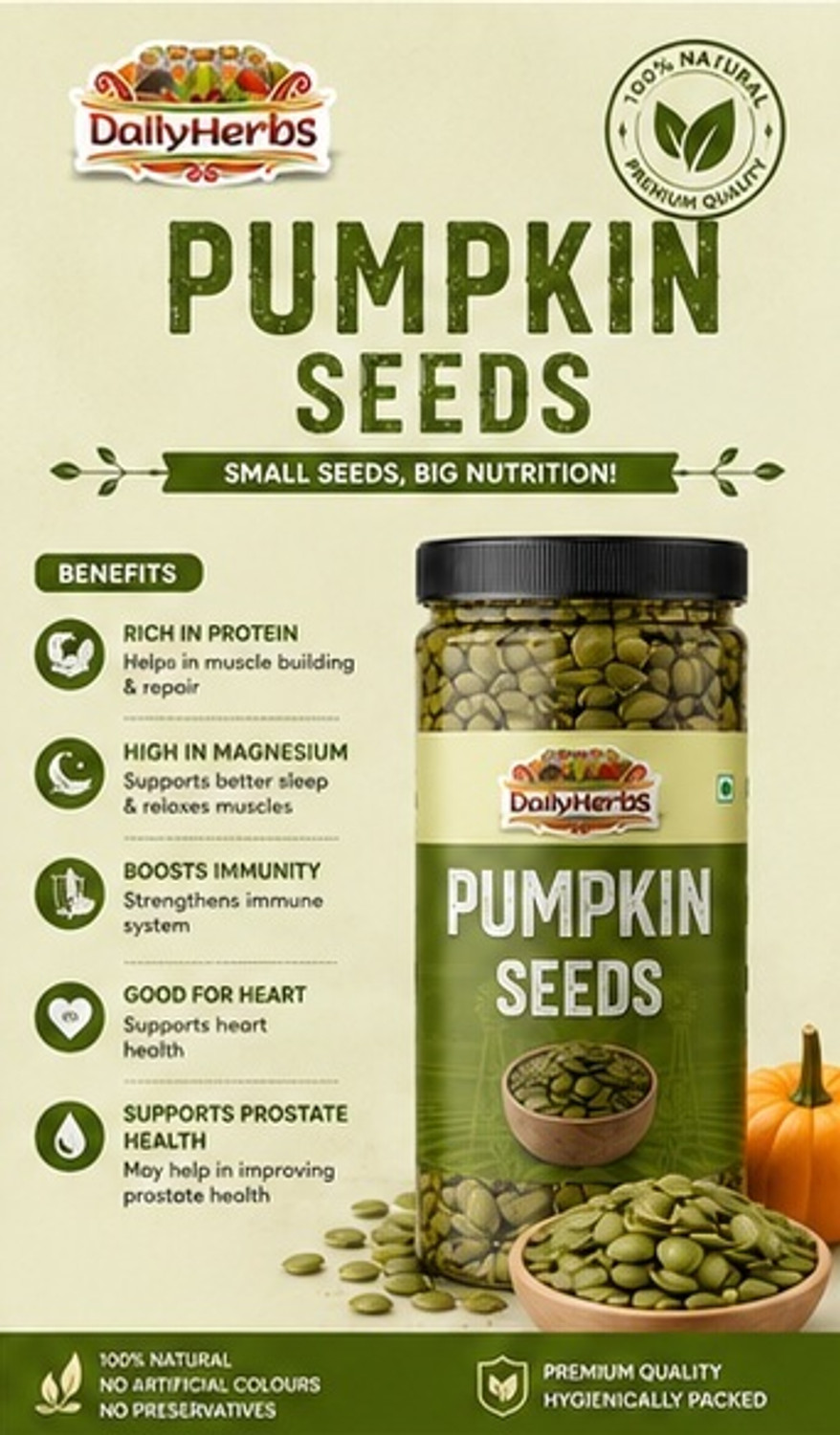 Image of DAILYHERBS Raw Mix Super Seeds Combo Pack Of 7 for Weight Loss with Omega 3 (200G EACH) Chia Seeds, Pumpkin Seeds, Sunflower Seeds, Brown Flax Seeds, Basil Seeds, Sesame Seeds, Watermelon Seeds