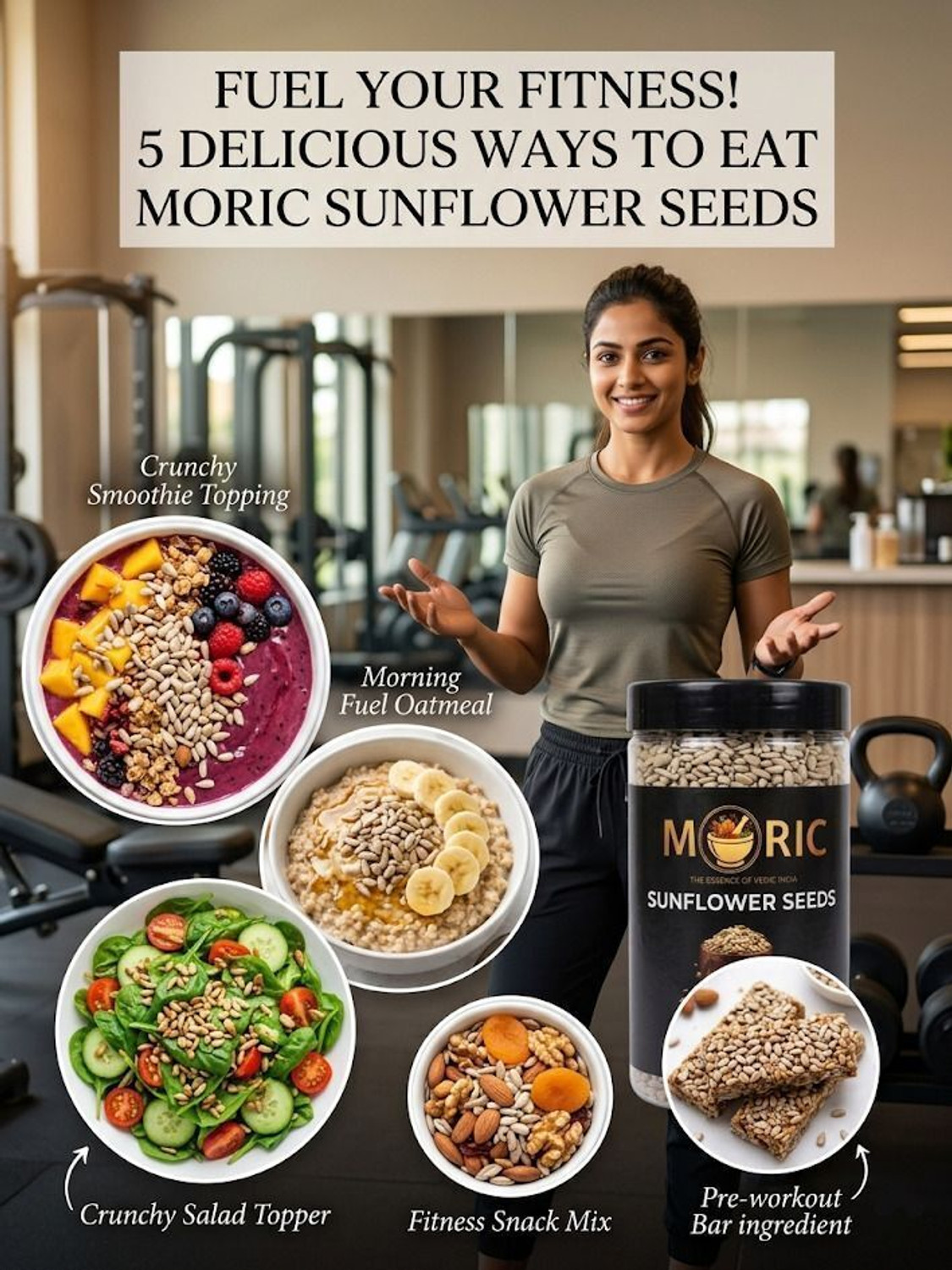 Image of MORIC Raw Sunflower Seeds, Healthy Snack, Rich in Dietary Fibre & Protein Sunflower Seeds