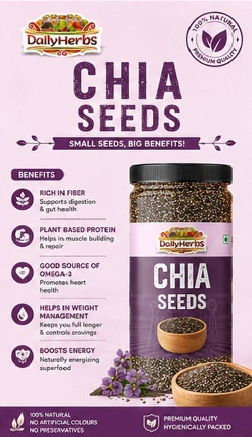 DAILYHERBS Raw Seeds Combo Pack of 6 (100G Each) - Image 4