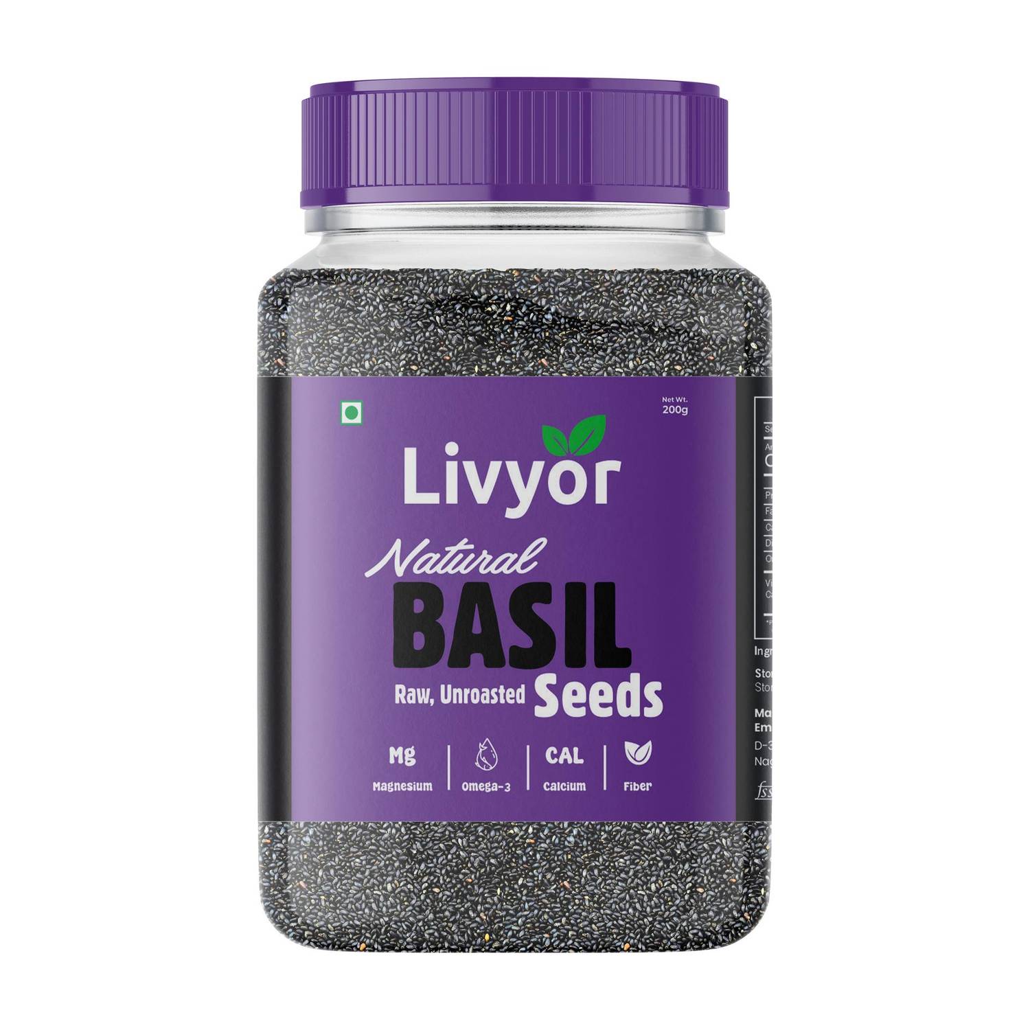 LIVYOR Raw Basil Seeds for Weight loss | Sabja Seeds | Tukmaria Basil Seeds