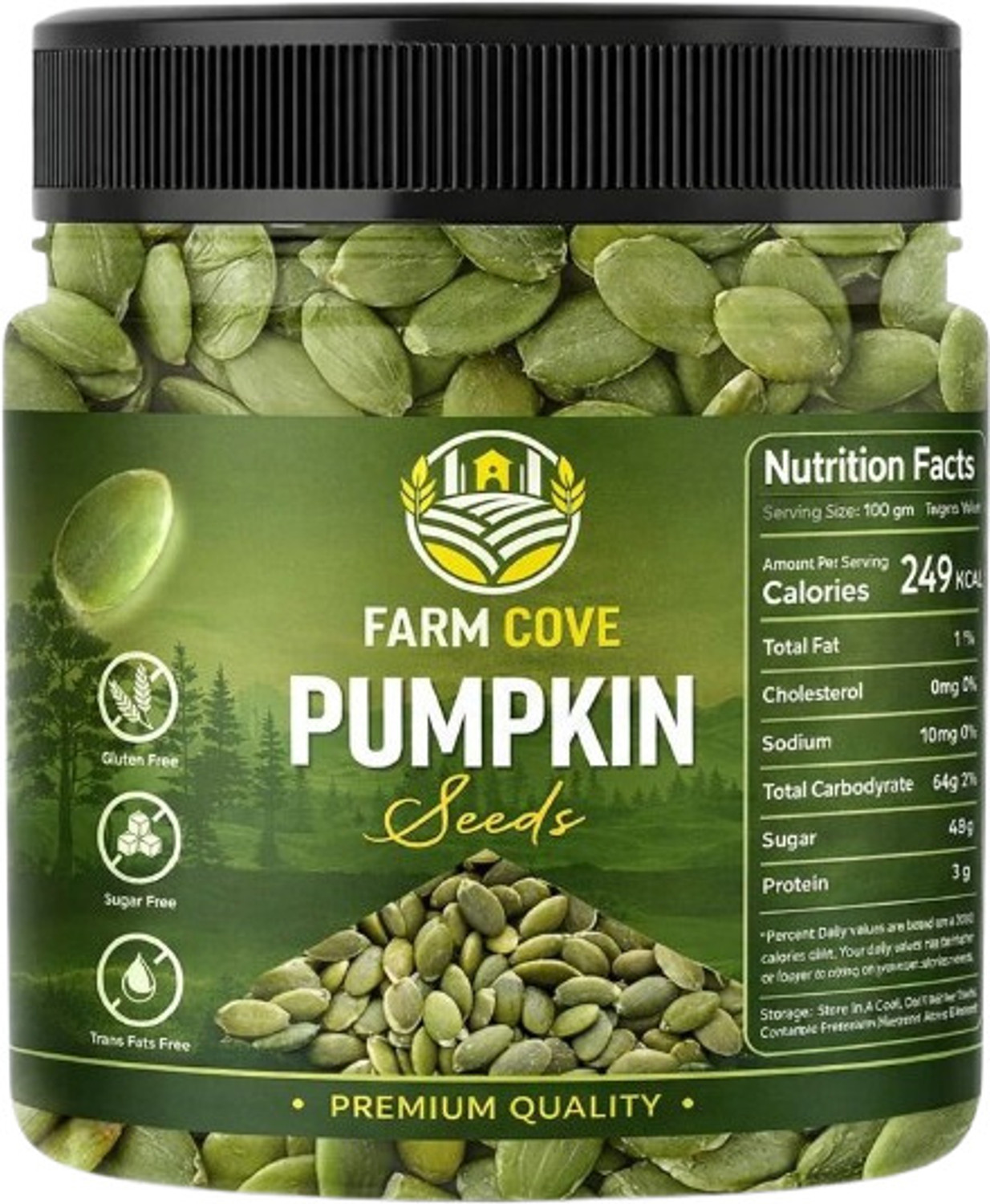 Image of Farm cove Farm Cove Premium Pumpkin Seeds | Raw & Natural | High Protein Healthy Snack Pumpkin Seeds