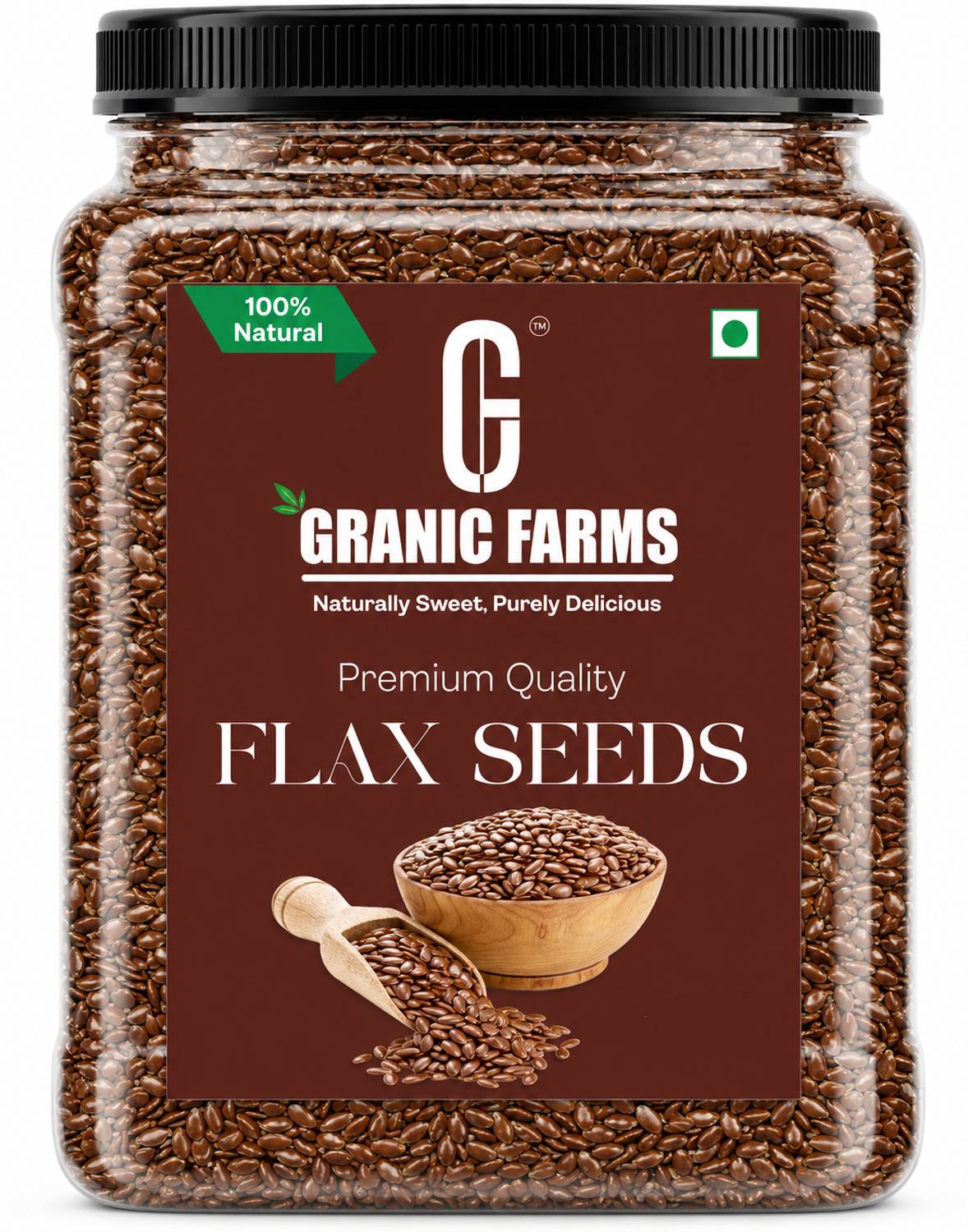 GRANIC Premium Raw Flax Seeds, Brown - Image 1