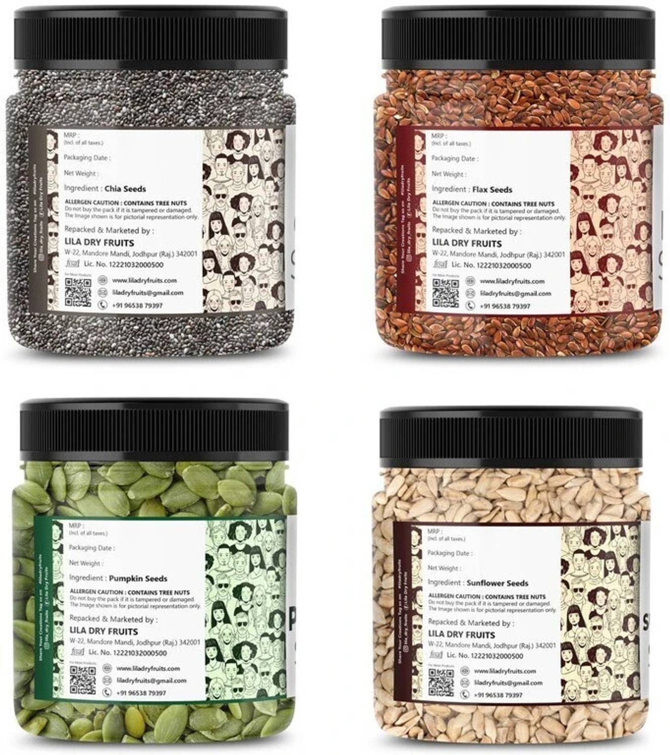 lila dry fruits 4 Superseed Combo 100g each - Image 3