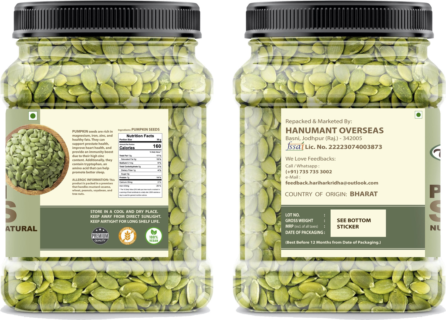 Image of HARIHARKRIDHA Premium Seed Combo | Chia, Pumpkin, Sunflower, Flax Seed | For Health & Wellness Chia Seeds, Pumpkin Seeds, Brown Flax Seeds, Sunflower Seeds