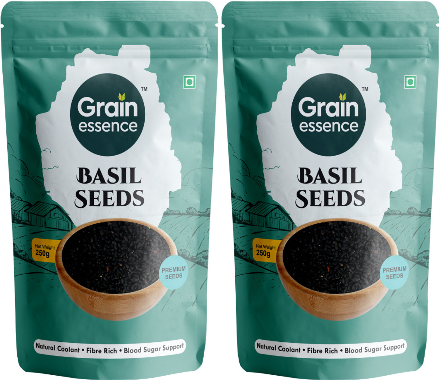 Image of GRAIN ESSENCE Grain Essence Premium Basil Seeds (Sabja Seeds) | 100% Natural, Raw & Unpolished Basil Seeds