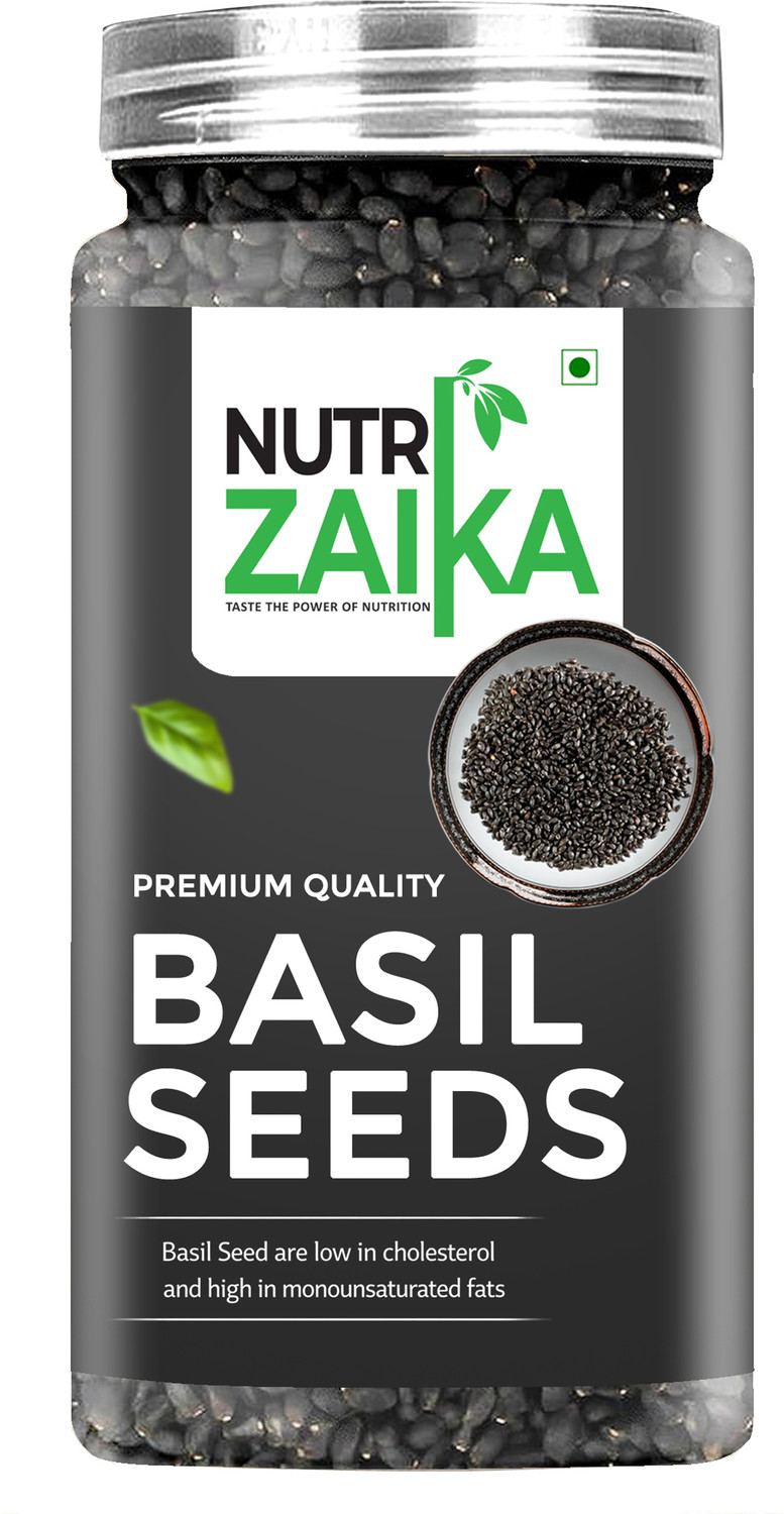 Image of NUTRI ZAIKA Natural Basil Seeds | Cooling Superfood | Hydrating & Fiber-Rich Basil Seeds