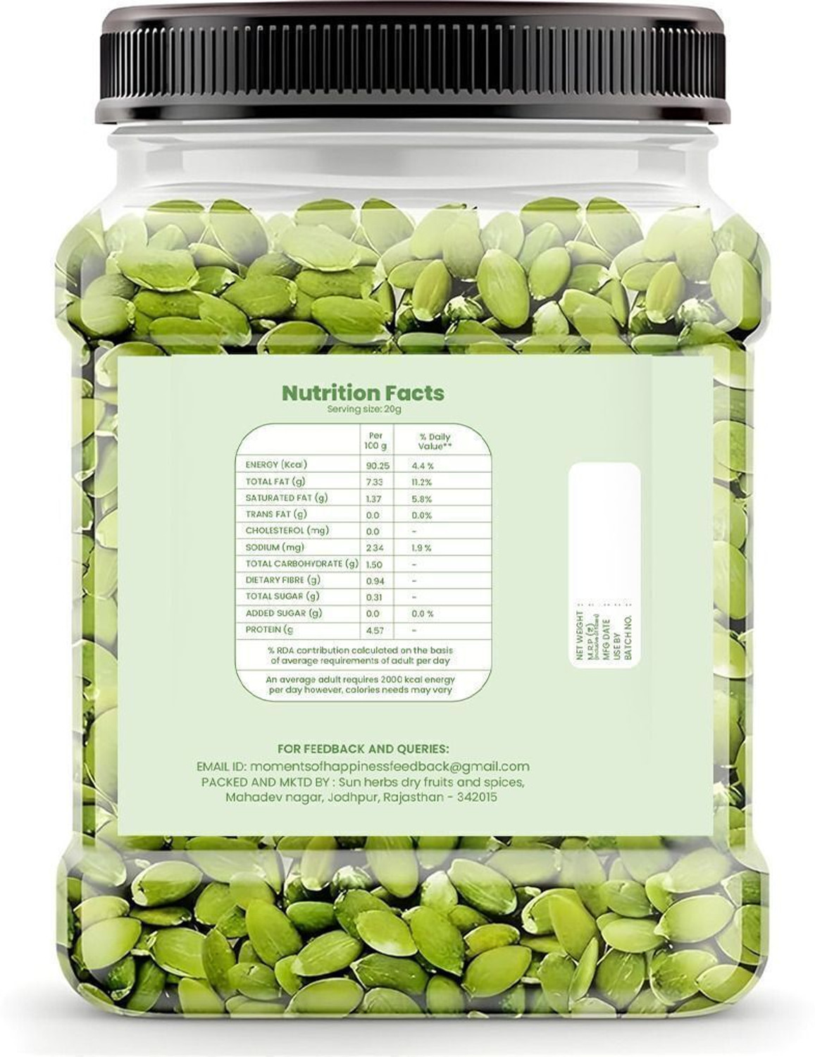 Image of M.O.H. MOMENTS OF HAPPINESS Pumpkin Seeds 500g | Premium Raw & Natural Pumpkin Seeds Pumpkin Seeds
