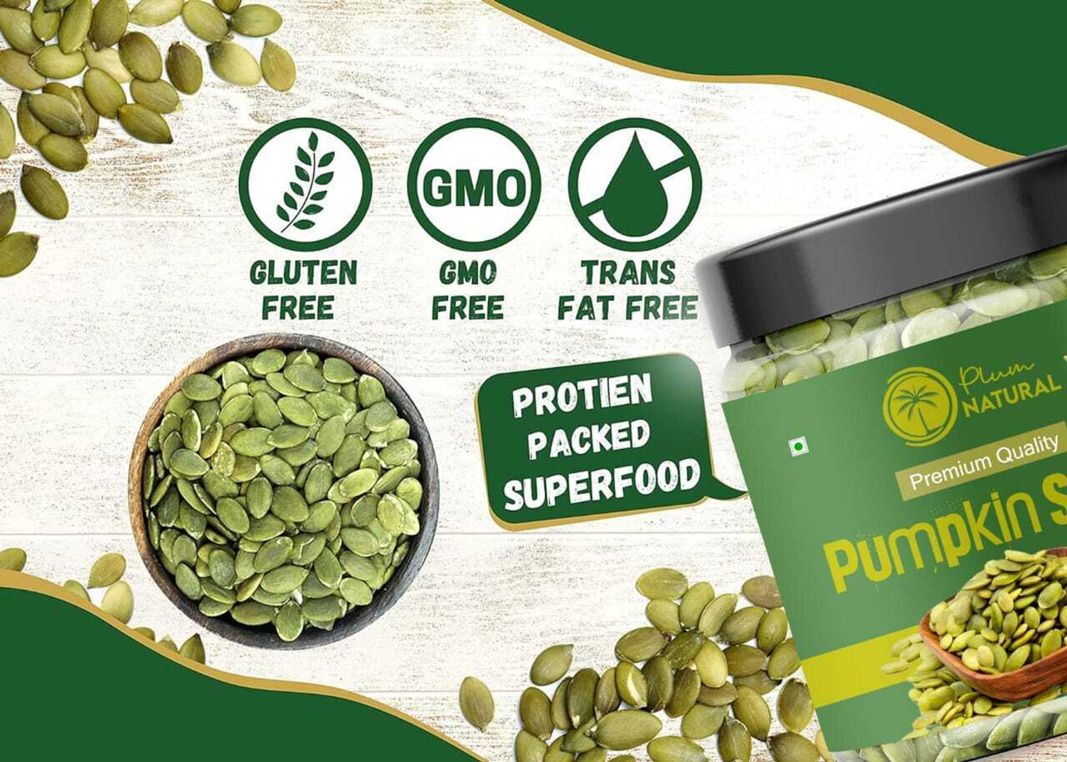 Image of Plum Natural Premium Nutritious Healthy Pumpkin Seeds Dry Fruits Pumpkin Seeds
