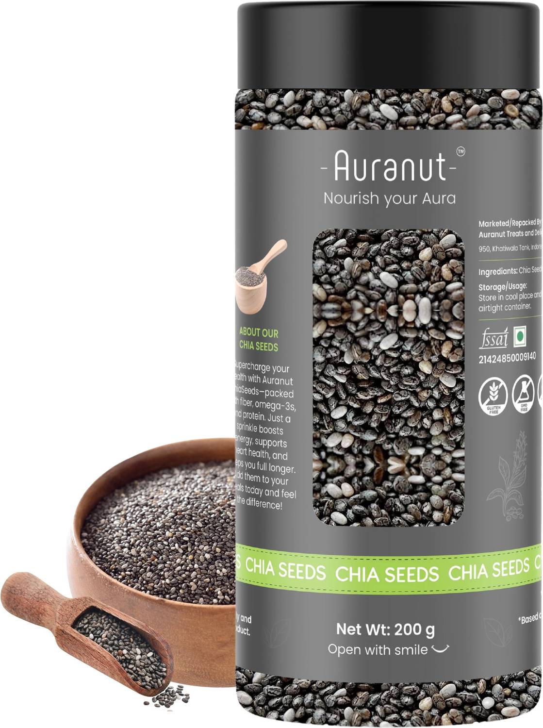 AURANUT Premium Chia Seeds for Weight Loss | Loaded with Omega 3, Zinc & Fiber Chia Seeds