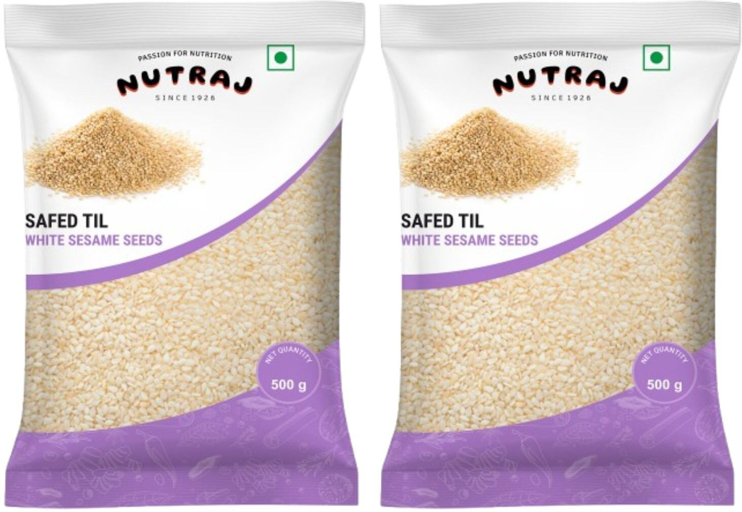 Image of Nutraj White Sesame Seeds 1 Kg (500g x 2), Raw Safed Till, White Til Seeds for Eating Sesame Seeds