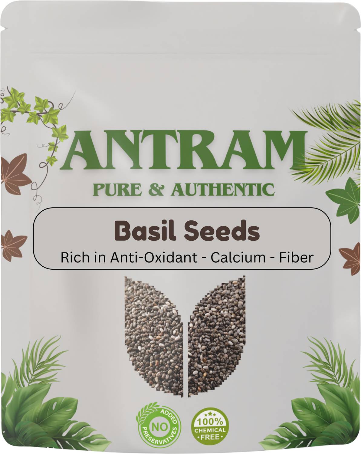 Antram Raw Basil Seeds (Sabja Seeds, Takmariya Seeds) for Weight Loss with Antioxidants Basil Seeds